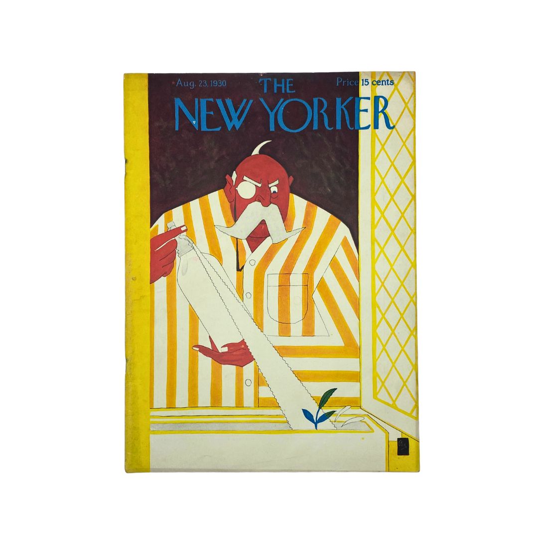 Cover of The New Yorker, August 23, 1930, featuring artwork by Gardner Rea, in very good (VG) condition