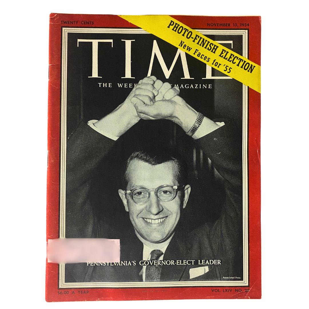 Vintage Time Magazine November 15, 1954 Vol 64 No. 20 Governor George M. Leader