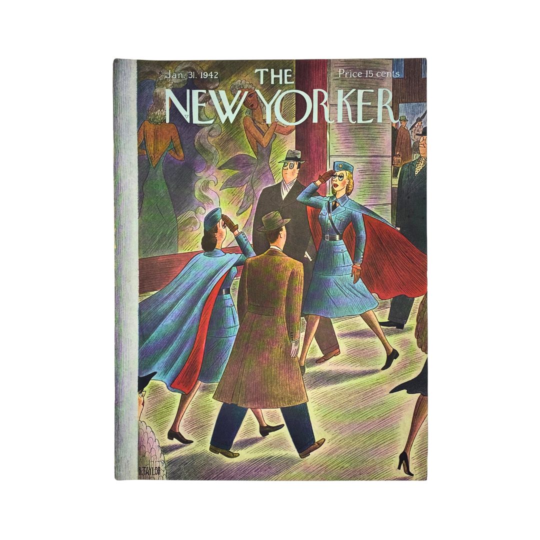 The New Yorker, January 31, 1942: Complete magazine with cover artwork by Richard Taylor, in VG condition