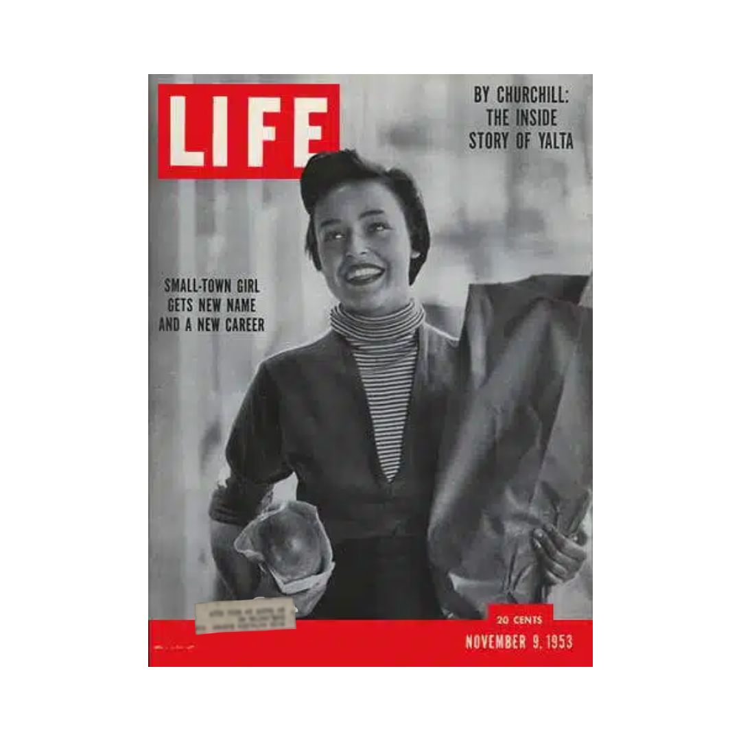 Cover of VTG Life Magazine November 9, 1953 featuring Jill Corey, an American singer, showcasing retro fashion and style.