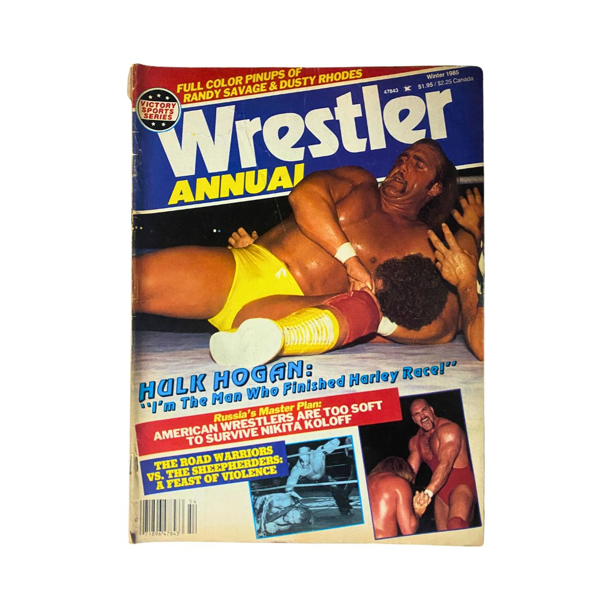 VTG Wrestler Annual Magazine Winter 1985 featuring Hulk Hogan on the cover, showcasing wrestling action and iconic characters from the 1980s.