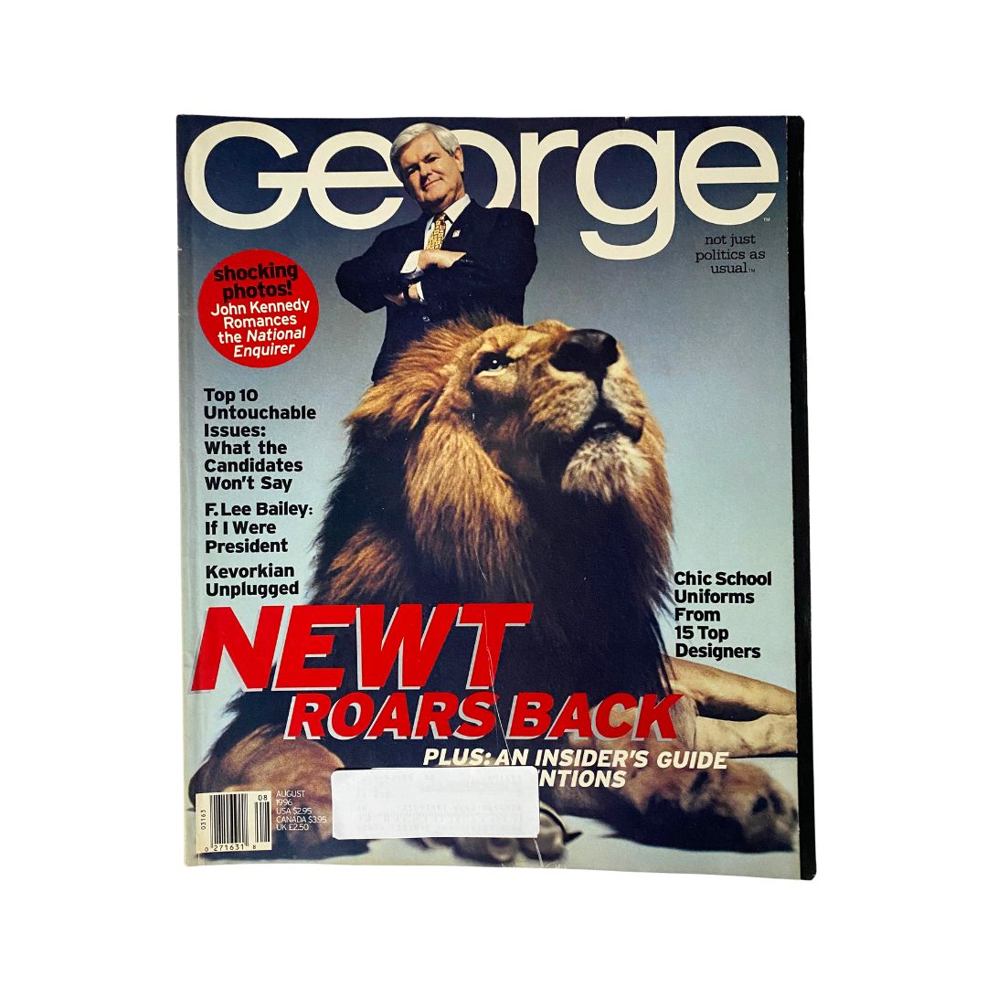George Magazine, August 1996: Featuring Newt Gingrich on the cover and F. Lee Bailey in a featured article, in VG condition