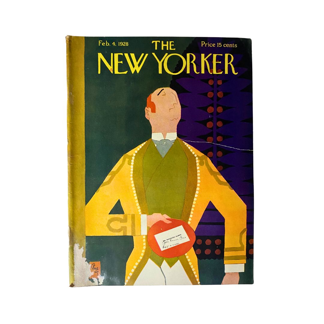 Cover of The New Yorker, February 4, 1928, featuring artwork by Gardner Rea