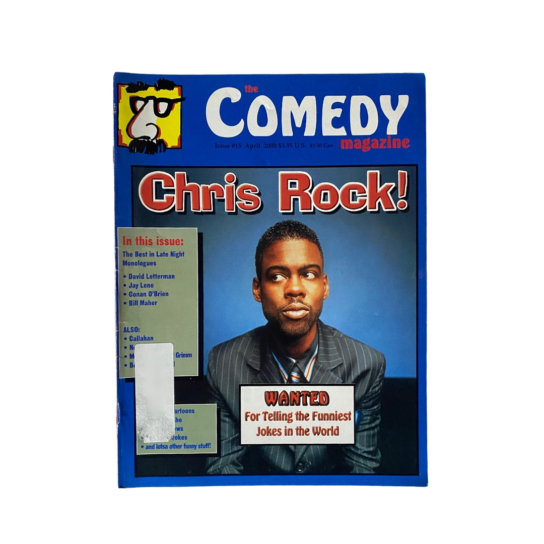The Comedy Magazine April 2000 Issue #15 featuring Chris Rock on the cover, highlighting his comedic impact. Vintage collectible magazine for fans of comedy.