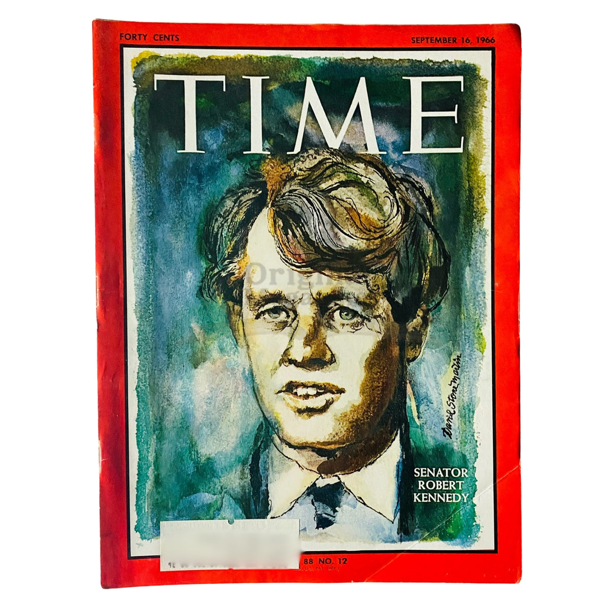 Time Magazine September 16, 1966, featuring Senator Robert Kennedy on the cover, showcasing a portrait of the iconic political figure, Volume 88 No. 12.