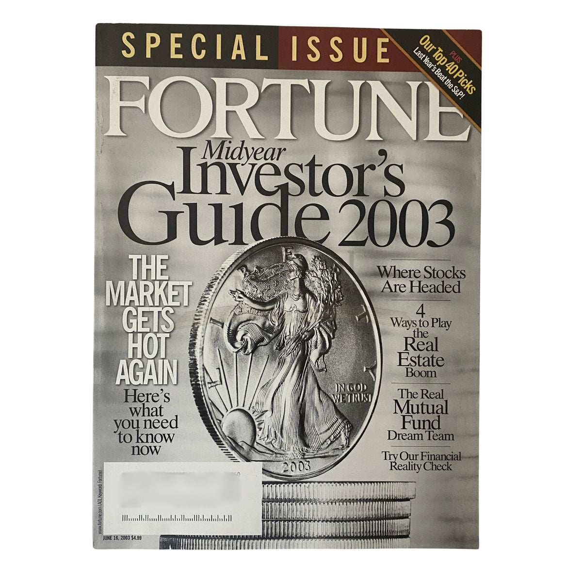 Fortune Magazine June 16, 2003 cover featuring the title 'Midyear Investor’s Guide 2003' with emphasis on market trends and investment advice.