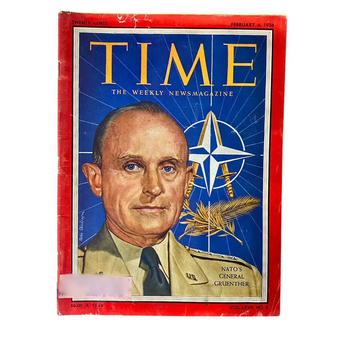Vintage Time Magazine February 6, 1956 Vol 67 No. 6 Alfred Gruenther