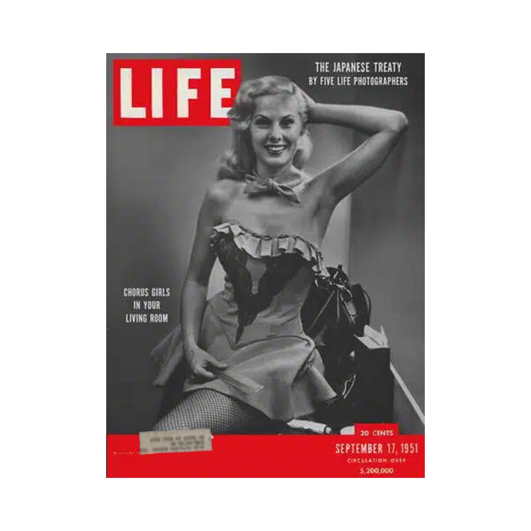 Cover of VTG Life Magazine from September 17, 1951 featuring a chorus girl, showcasing vintage fashion and culture from the 1950s.
