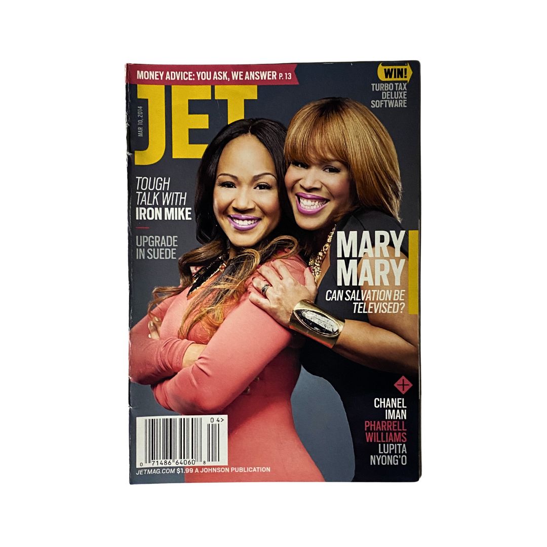 Cover of Jet Magazine March 10, 2014 featuring Mary Mary, showcasing the duo in stylish outfits and smiling towards the camera.