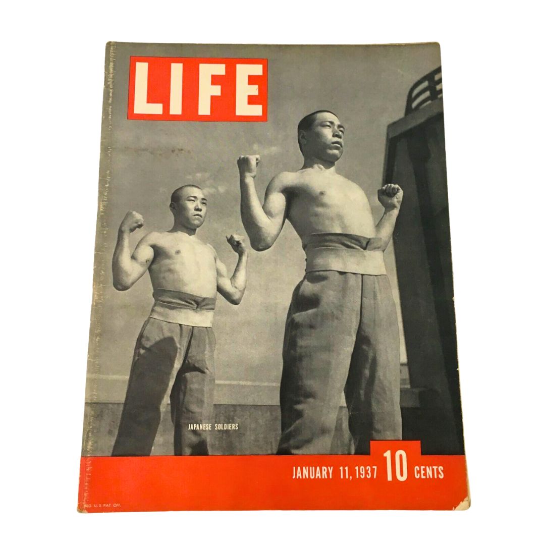 Life Magazine January 11 1937 Featuring Japanese Soldiers - Authentic Newsstand Edition