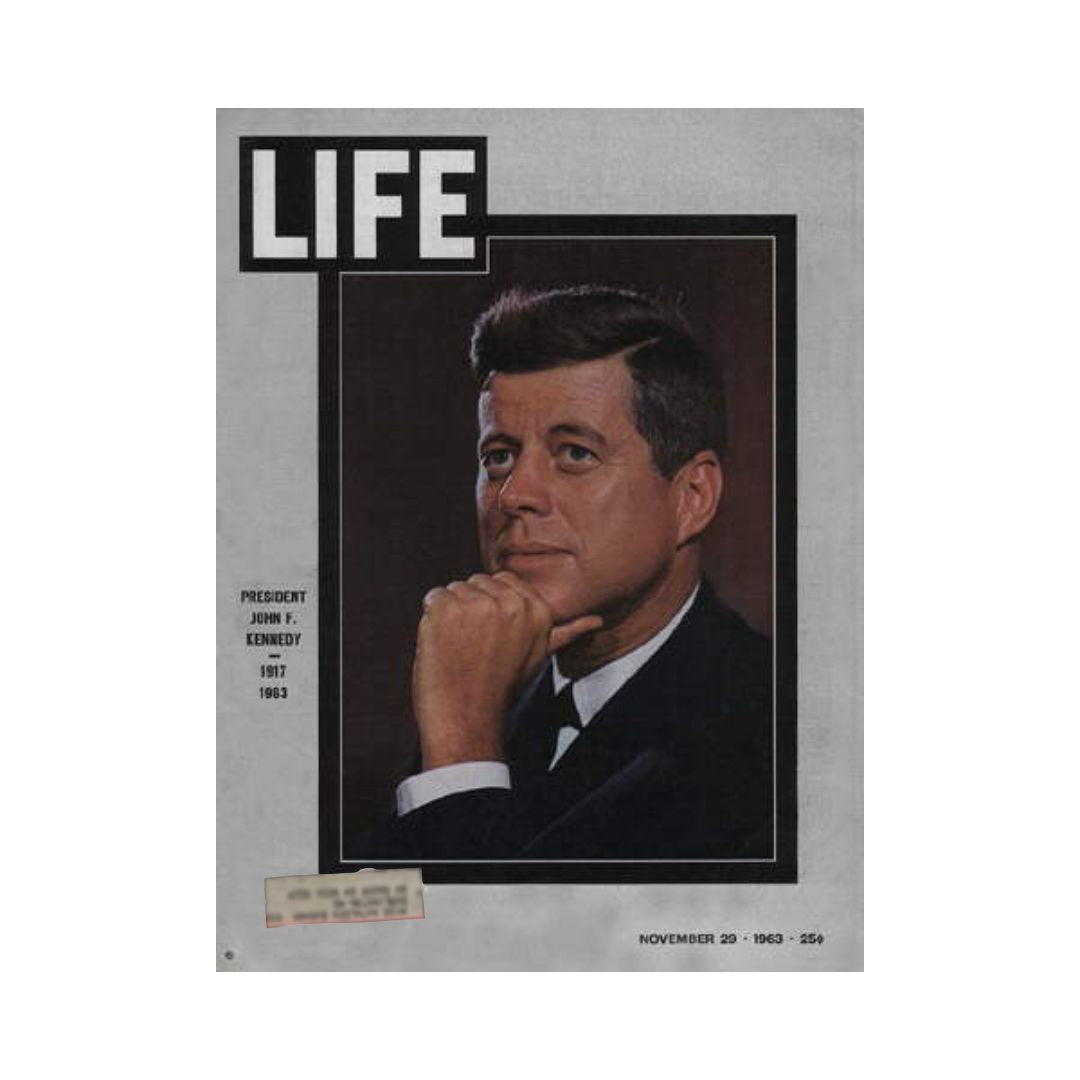 Cover of VTG Life Magazine from November 29, 1963, featuring the Assassination of President Kennedy and a portrait of JFK.