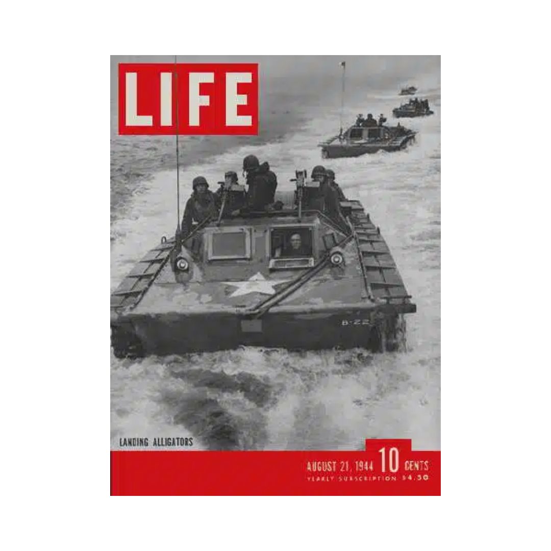Life Magazine August 21 1944 - Landing Alligators, WWII Insights, Iconic Photography