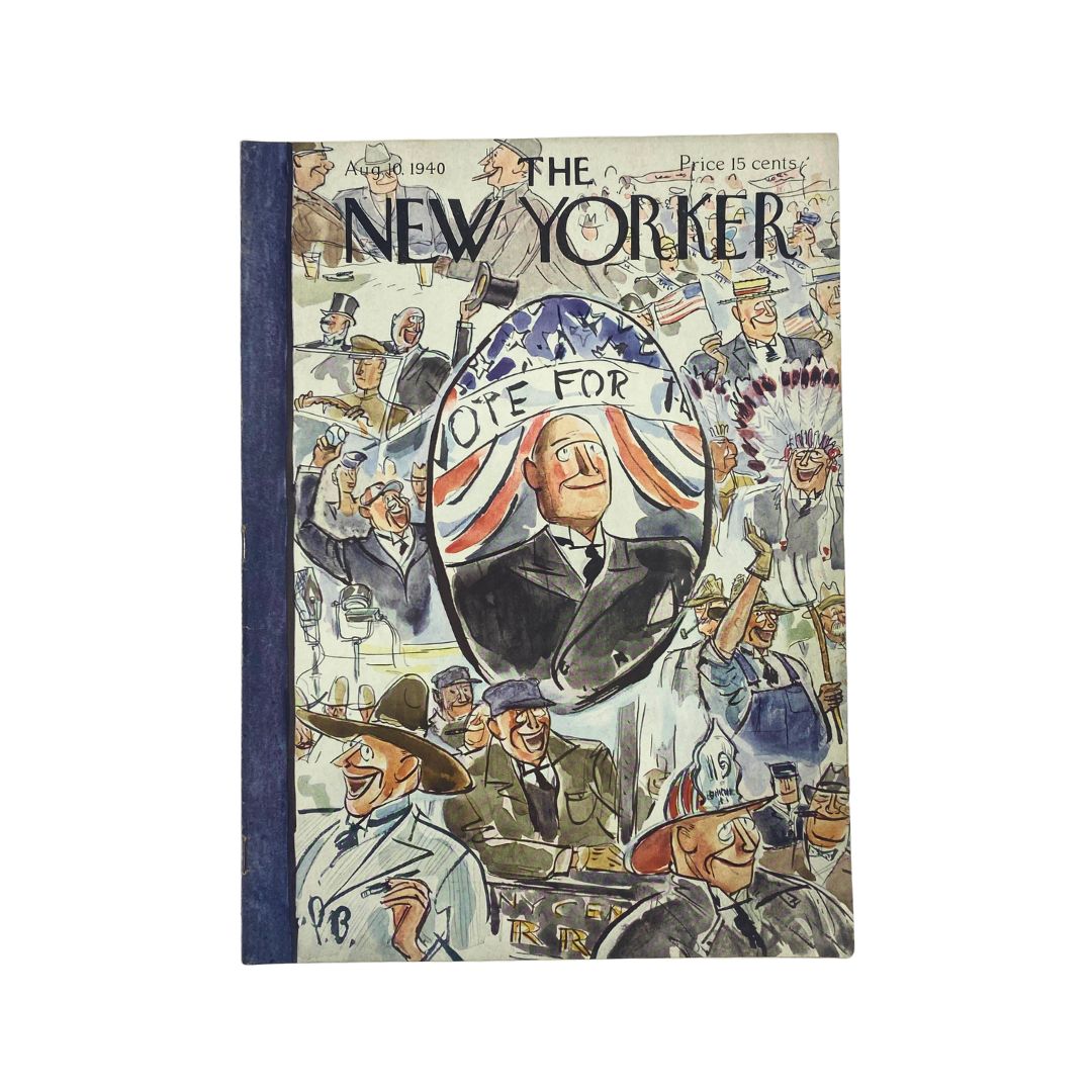 The New Yorker Complete Magazine August 10, 1940 Perry Barlow Cover VG