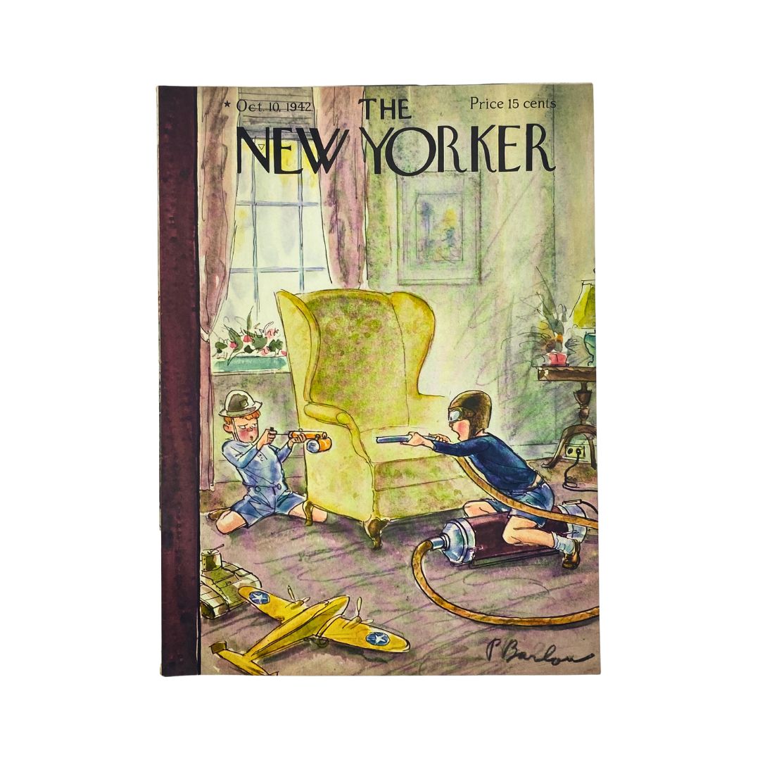 The New Yorker, October 10, 1942: Complete magazine with cover artwork by Perry Barlow, in VG condition