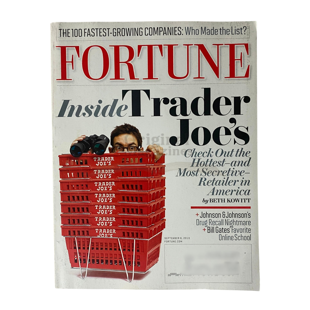 Fortune Magazine September 6, 2010 cover featuring Trader Joe's, highlighting the retailer's secrets and success in the grocery industry.