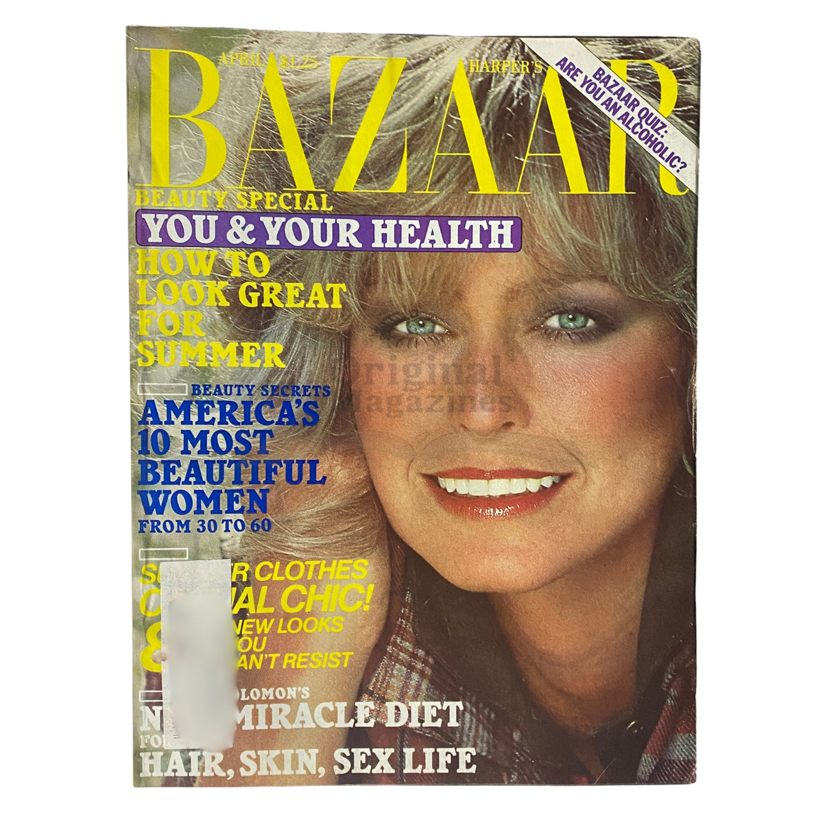 Harper's Bazaar Magazine April 1978 Farrah Fawcett Cover
