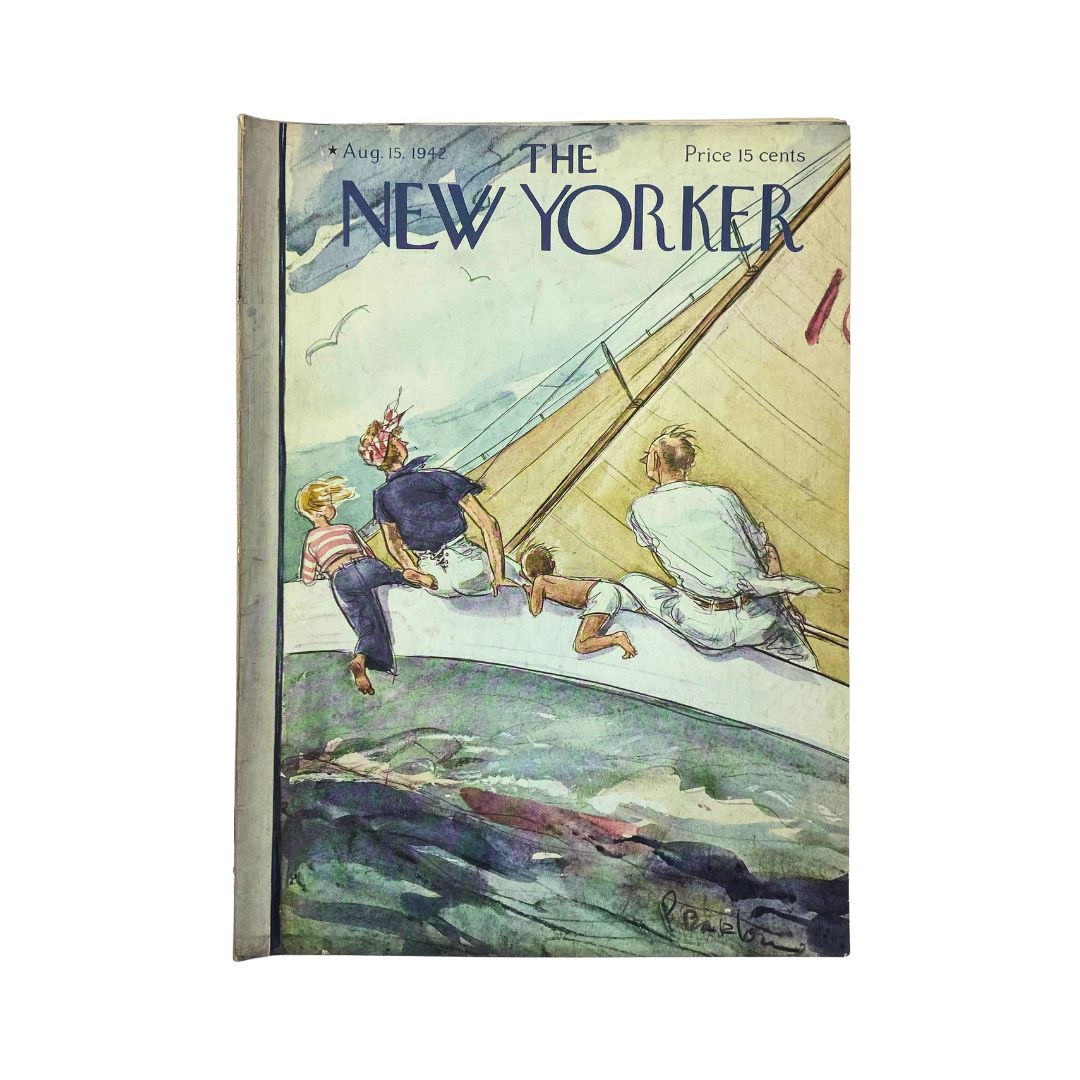 The New Yorker, August 15, 1942: Complete magazine with cover artwork by Perry Barlow, in VG condition