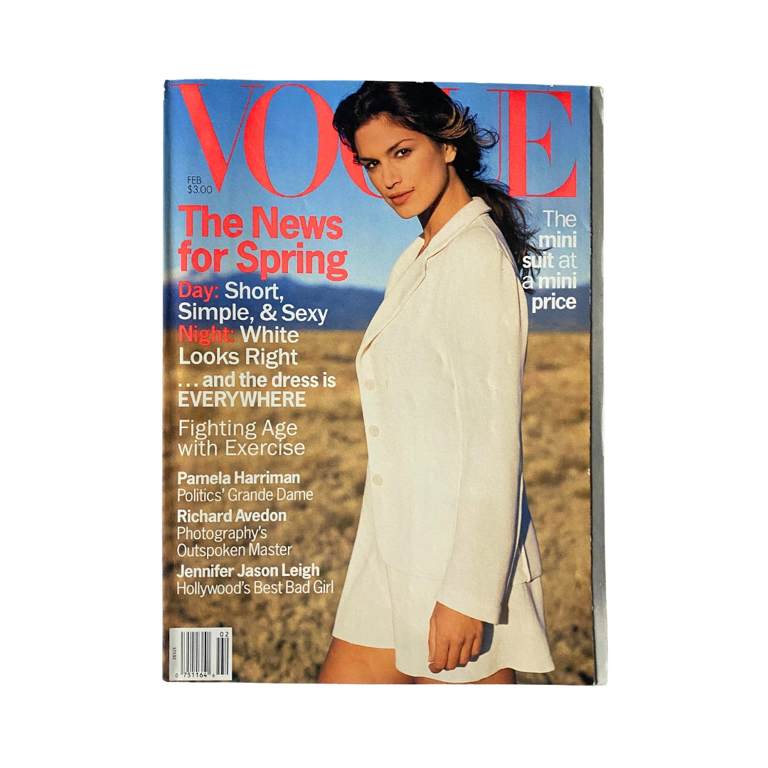 Vogue Magazine February 1994 Cindy Crawford Cover No Label VG