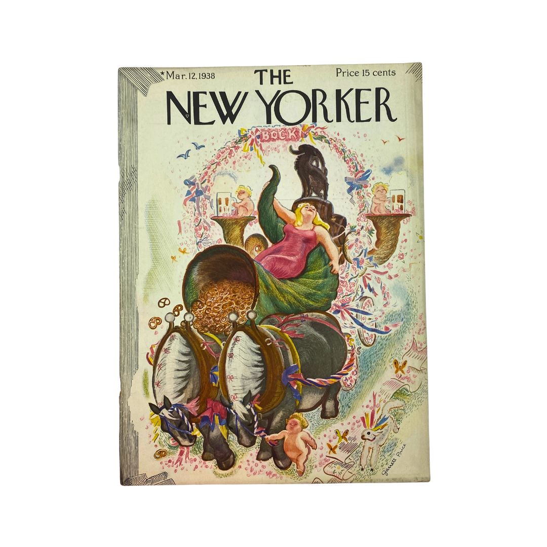 Cover of The New Yorker, March 12, 1938, featuring an illustration by Garrett Price, VG condition