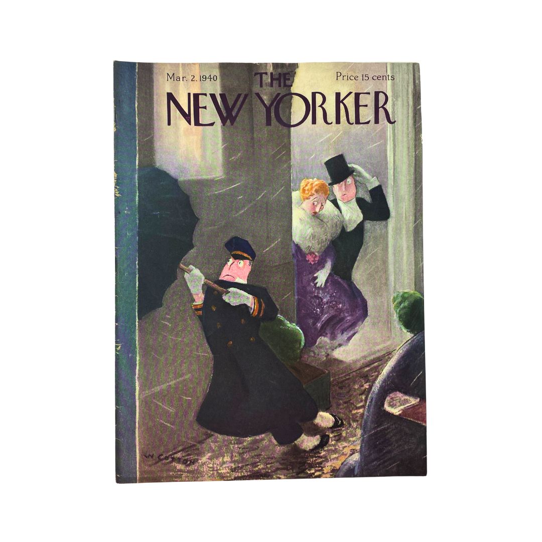 Cover of The New Yorker, March 2, 1940, featuring an illustration by William Cotton, VG condition