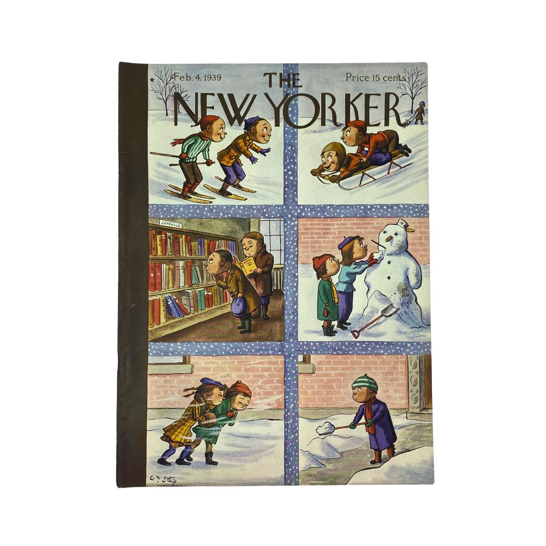 Cover of The New Yorker, February 4, 1939, featuring an illustration by William Steig, VG condition