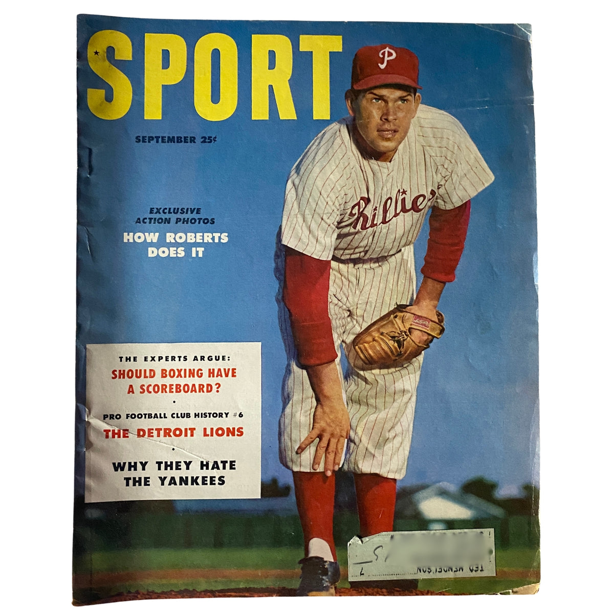 Sport Magazine September 1953 cover featuring Robin Roberts, showcasing vintage sports culture and iconic athlete narratives.