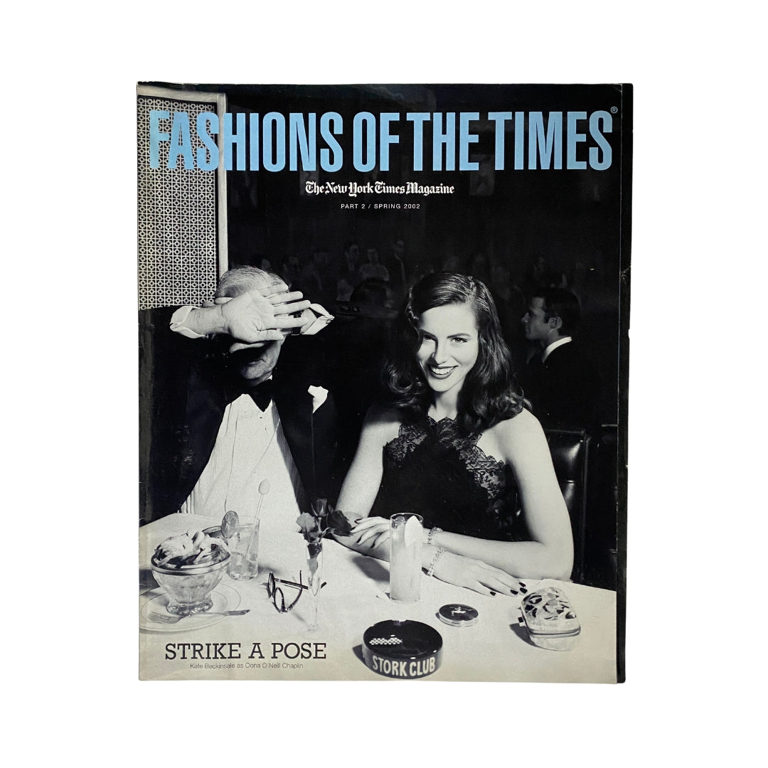 The New York Times Magazine Spring 2002 Part 2 featuring an iconic fashion cover titled 'Fashions of the Times' with a spotlight on vintage style.