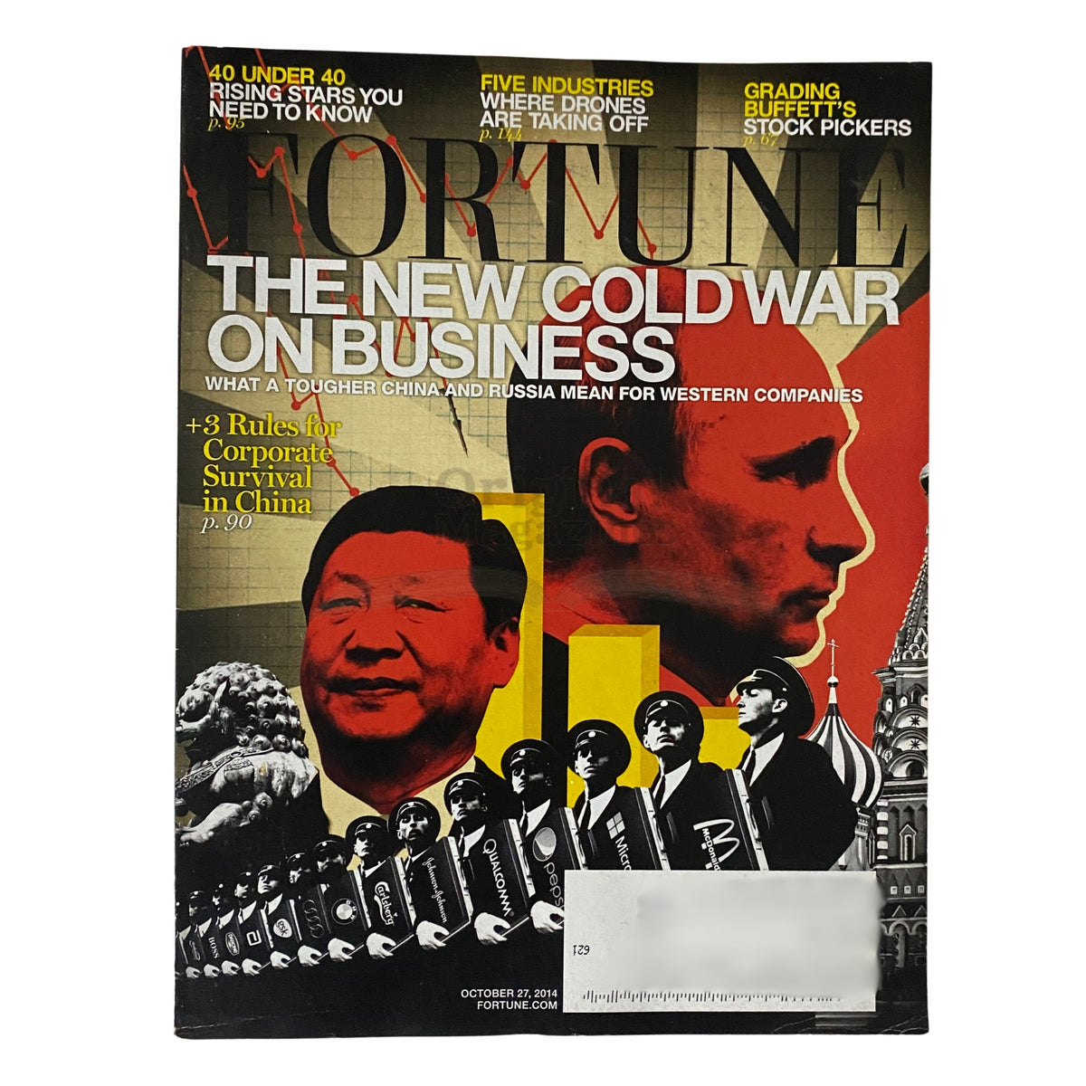 Cover of Fortune Magazine dated October 27, 2014 featuring the article 'The New Cold War on Business' alongside portraits of Vladimir Putin and Xi Jinping.