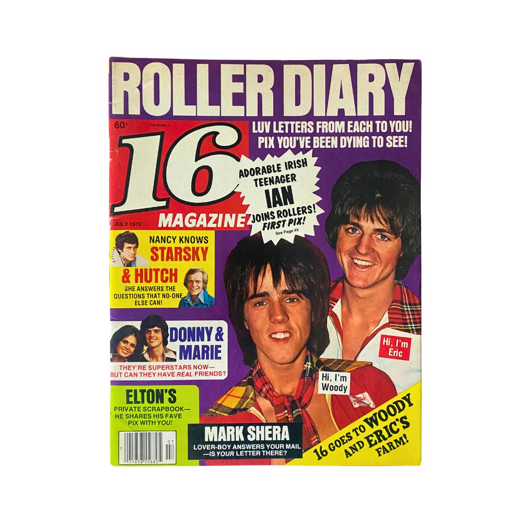 Vintage 16 Magazine July 1976 John Travolta, Robby Benson VG w Poster No Label