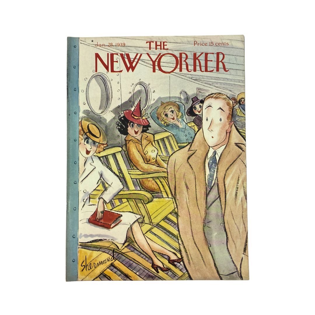 Cover of The New Yorker, January 28, 1939, featuring an illustration by Barbara Shermund, VG condition