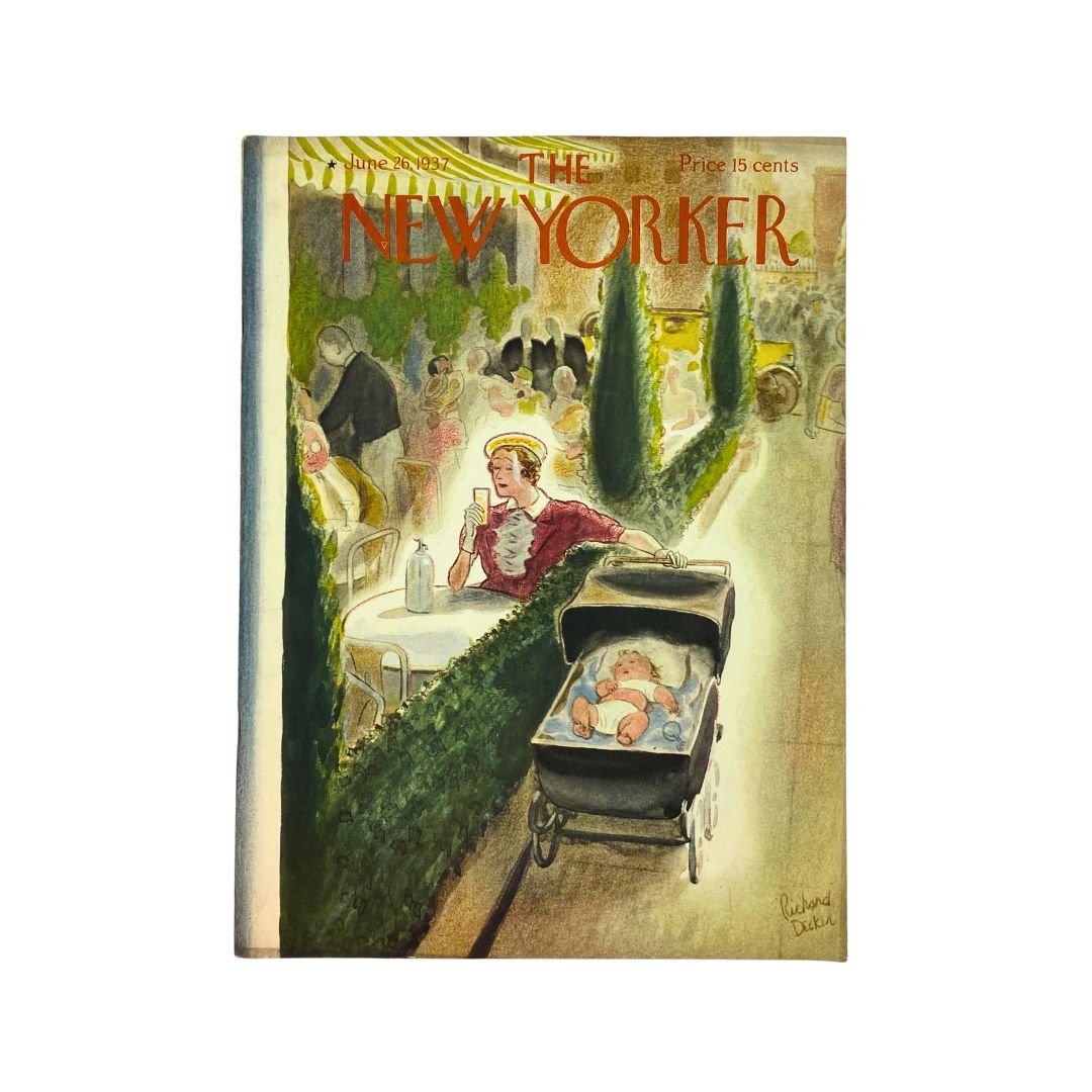 The New Yorker, June 26, 1937: Complete magazine with cover artwork by Richard Decker in VG condition.