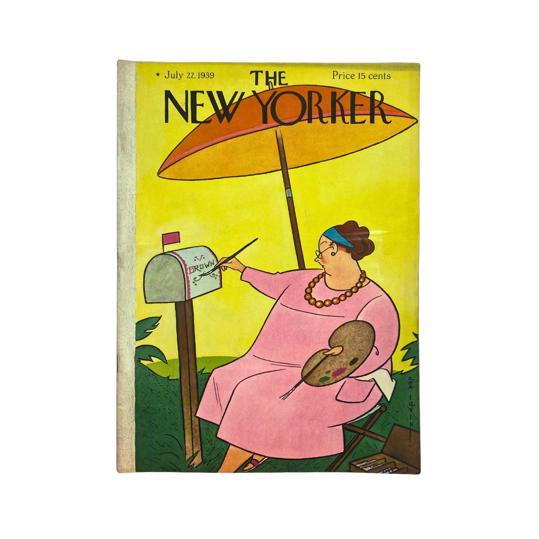Cover of The New Yorker, July 22, 1939, featuring an illustration by Rea Irvin, VG condition