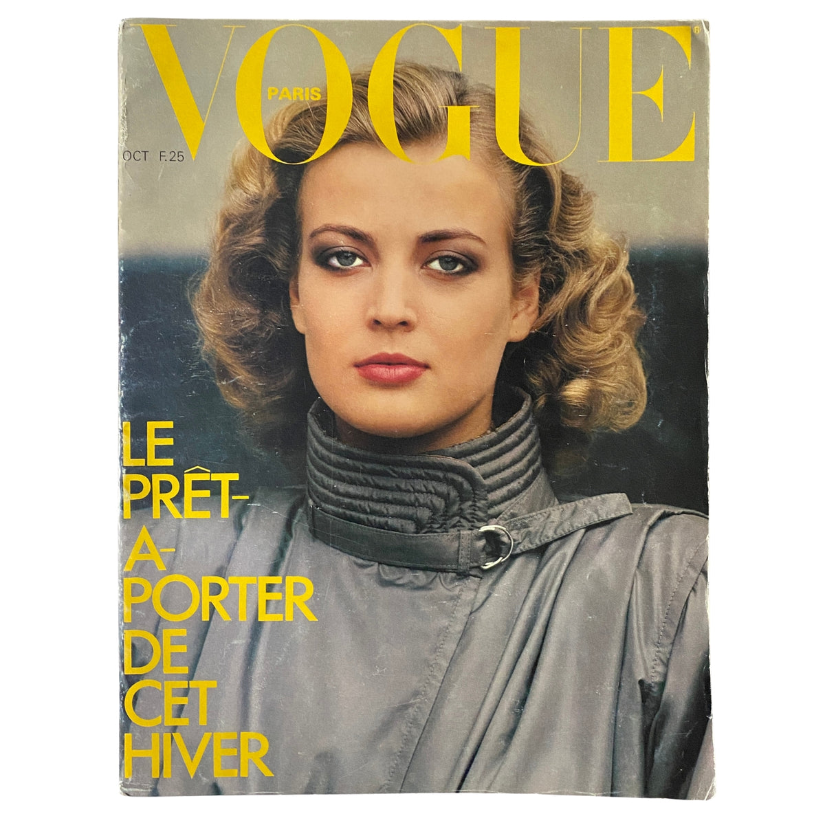 Cover of Vogue Paris Magazine, October 1978, featuring Eva Wallen. The cover showcases bold yellow typography and a stunning image of Wallen in winter fashion.