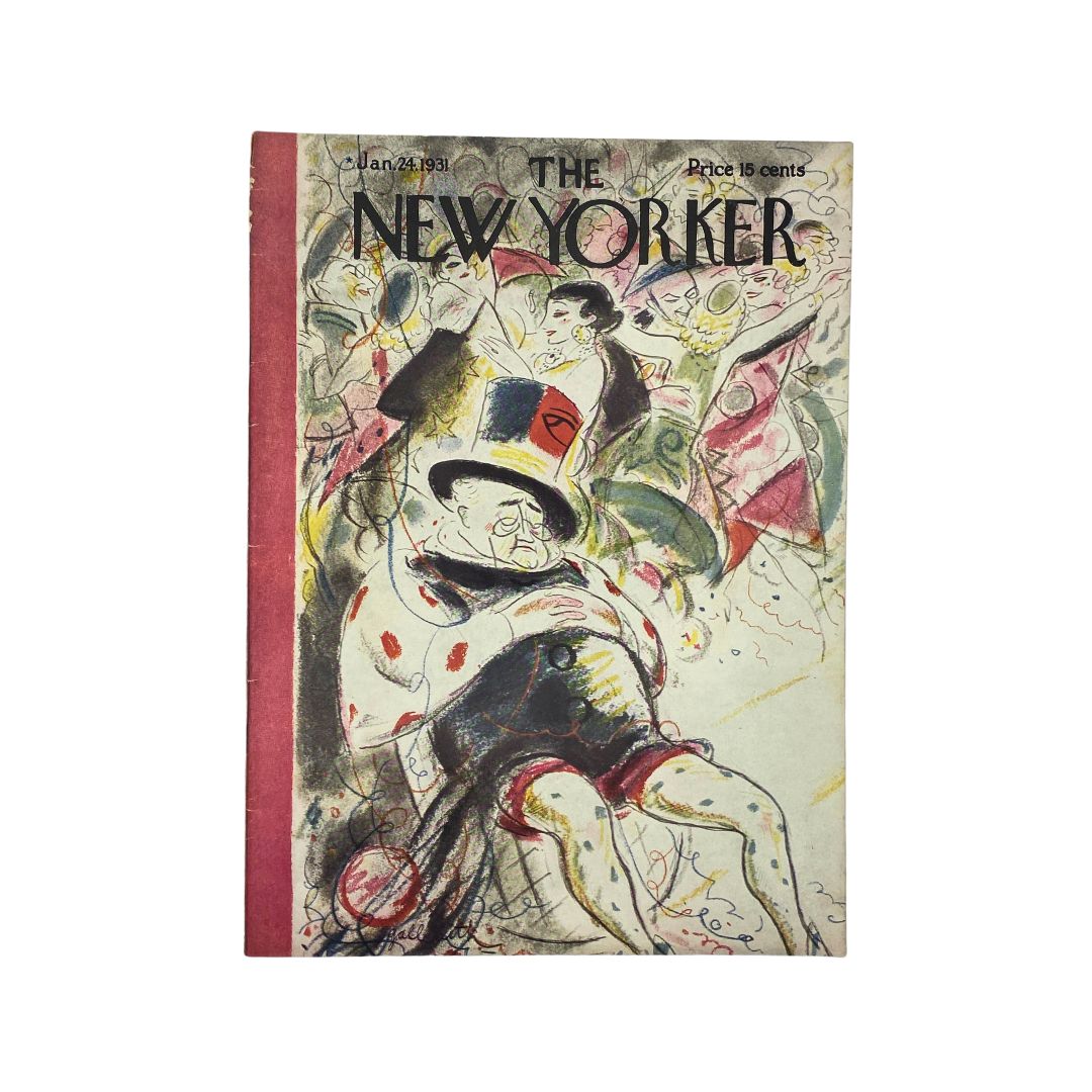 Cover of The New Yorker, January 24, 1931, featuring artwork by William Galbraith, in very good (VG) condition