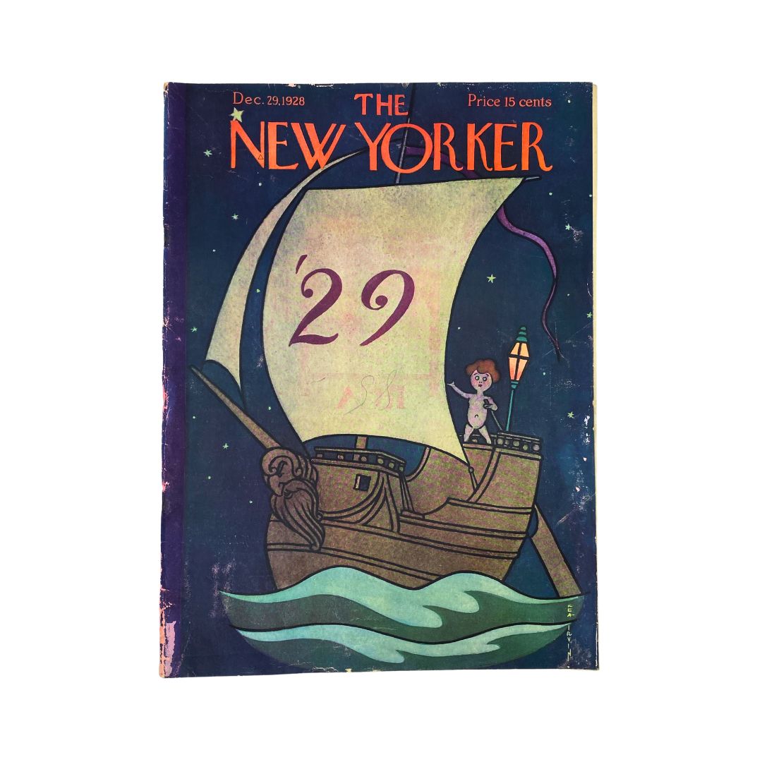 Cover of The New Yorker, December 29, 1928, featuring artwork by Rea Irvin