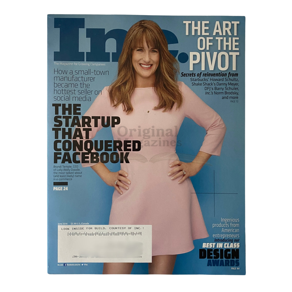 Cover of Inc. Magazine June 2014 featuring Brandi Temple, CEO of Lolly Wolly Doodle, highlighting themes of entrepreneurship and transformation in business, with the headline 'The Art of the Pivot'.