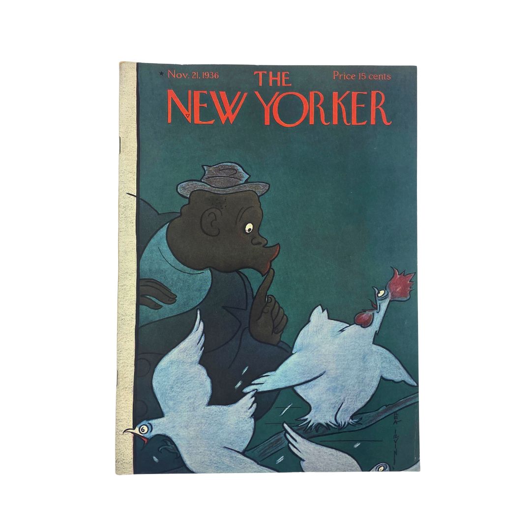 Cover of The New Yorker, November 21, 1936, featuring an illustration by Rea Irvin, VG condition