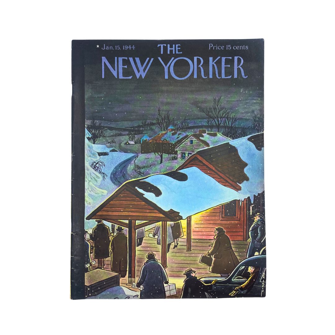 Cover of The New Yorker, January 15, 1944, featuring artwork by Rea Irvin, in very good (VG) condition