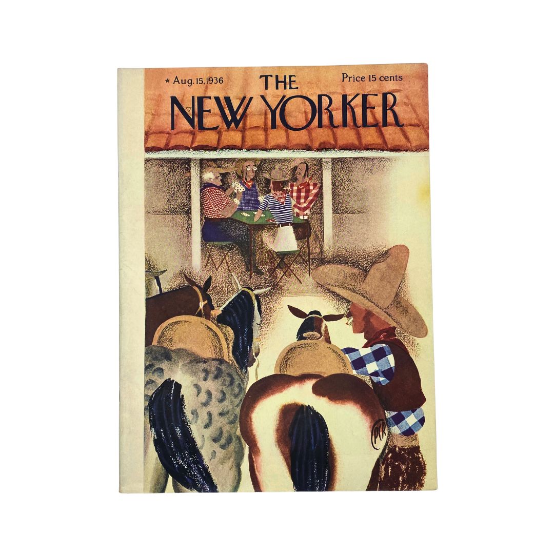 Cover of The New Yorker, August 15, 1936, featuring an illustration by P. Robertson, VG condition
