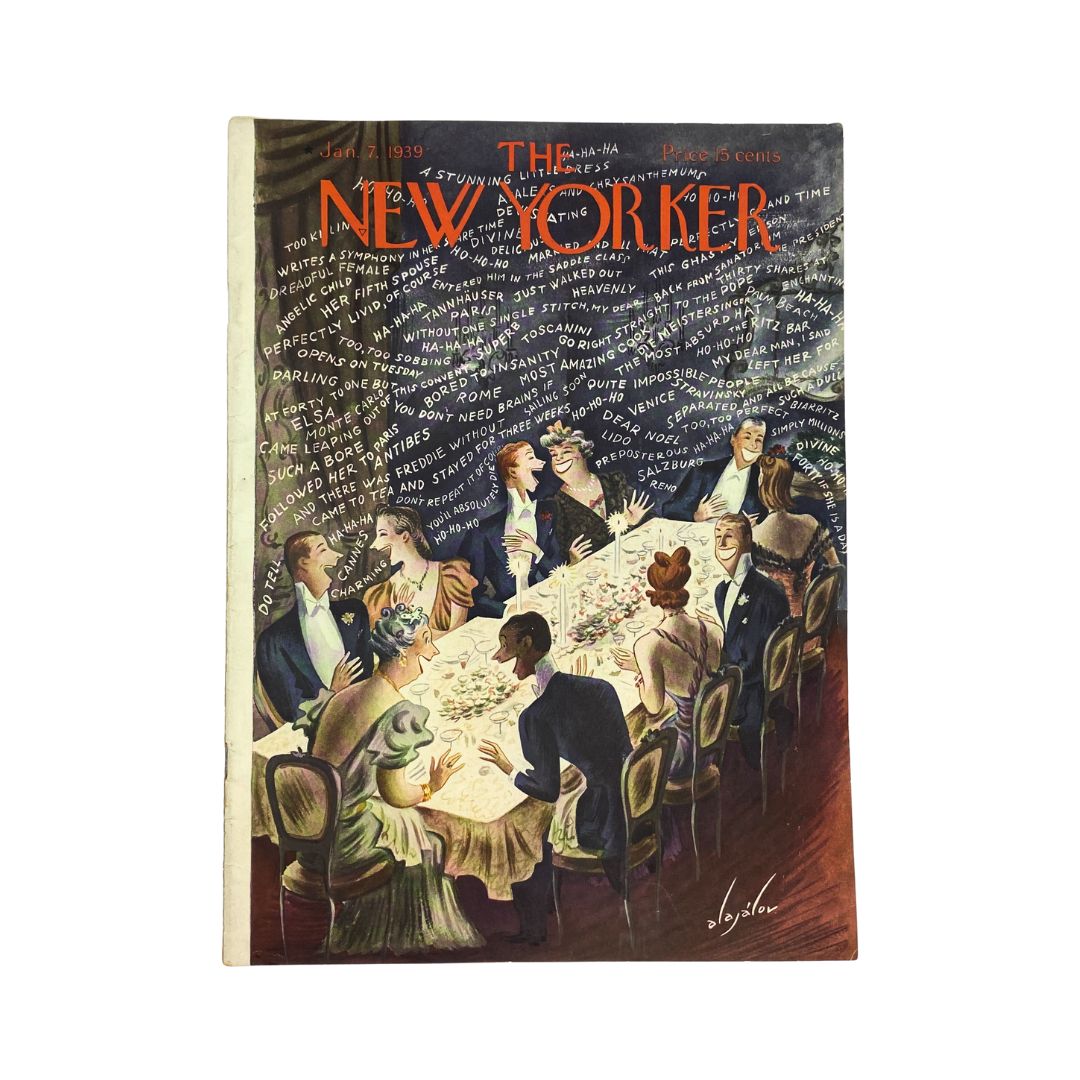 Cover of The New Yorker, January 7, 1939, featuring an illustration by Constantin Alajalov, VG condition