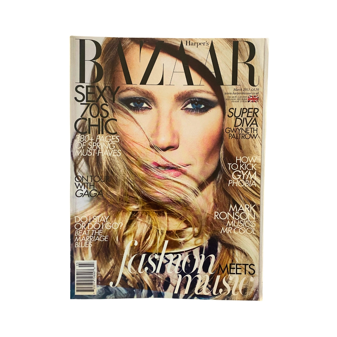 Harper's Bazaar UK Magazine March 2011 Gwyneth Paltrow Cover No Label VG