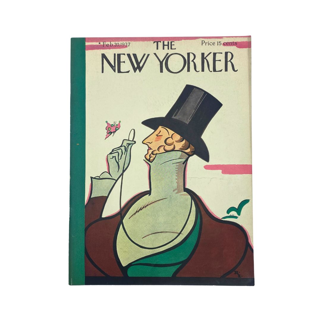 Cover of The New Yorker, February 20, 1937, featuring artwork by Rea Irvin, in very good (VG) condition