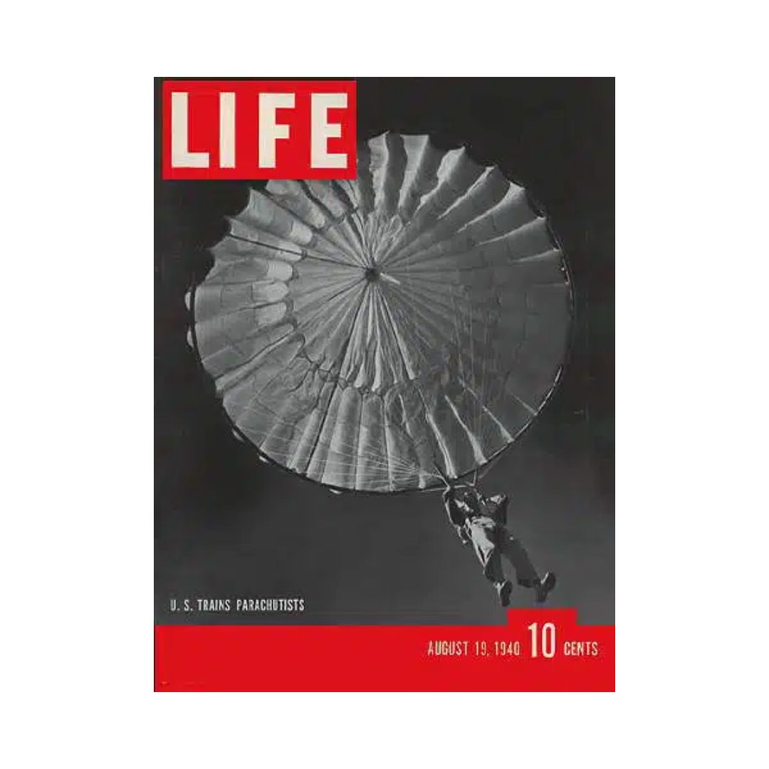 Life Magazine August 19, 1940 - U.S. Army Parachutist Training & War Era Insights