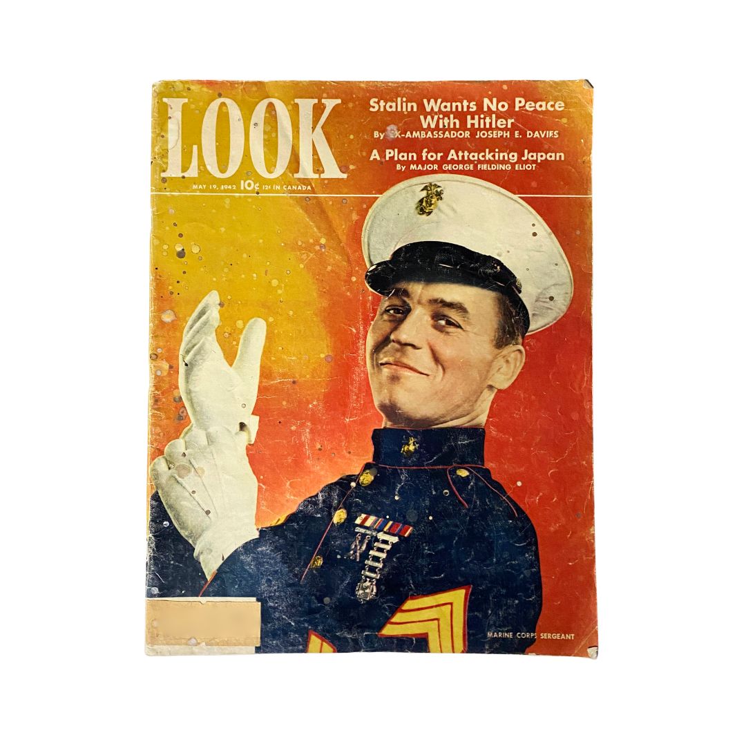 Cover of VTG Look Magazine dated May 19, 1942, Vol 6 No 10 featuring a military figure and the title 'A Plan for Attacking Japan.'