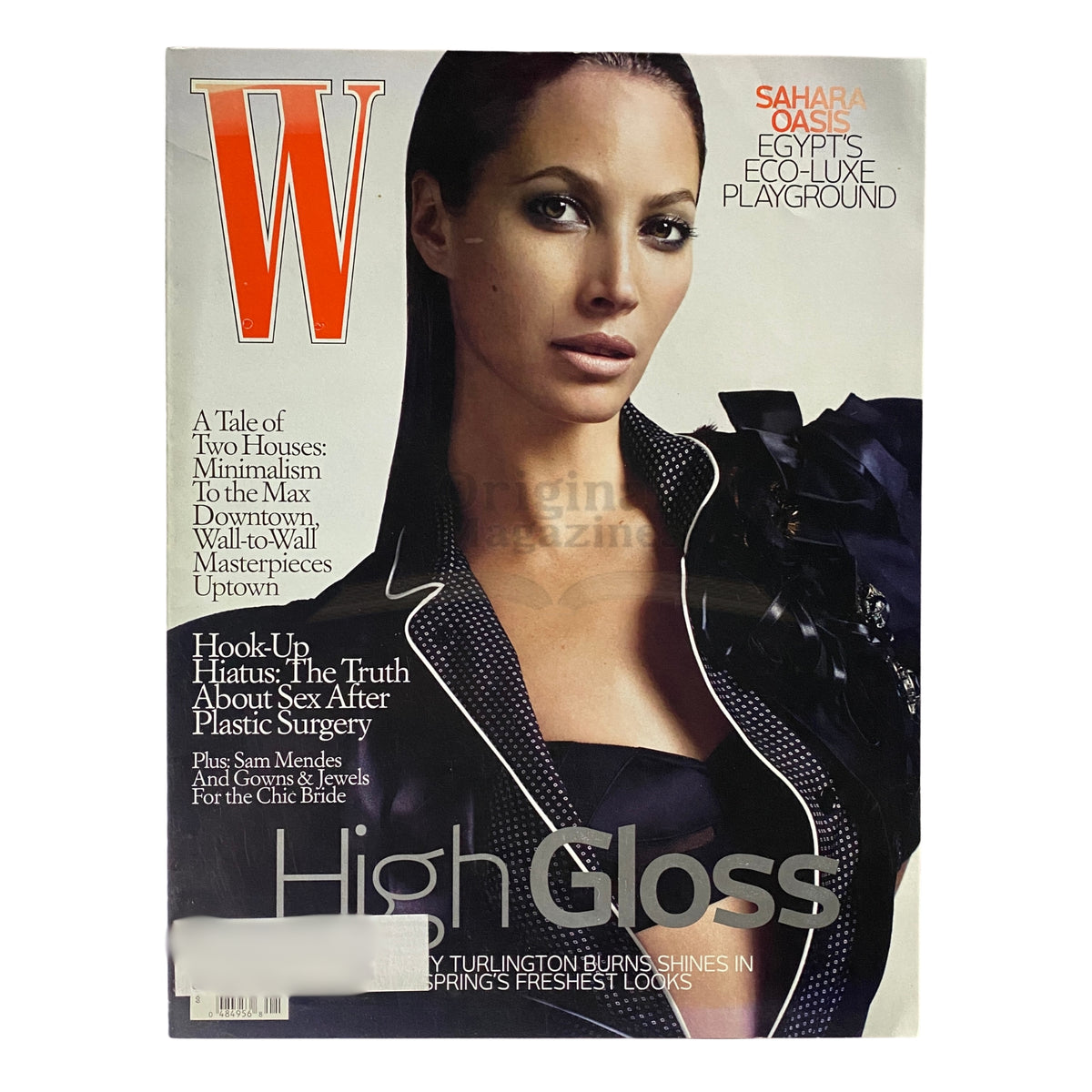 W Magazine January 2009 Model Christy Turlington Cover VG