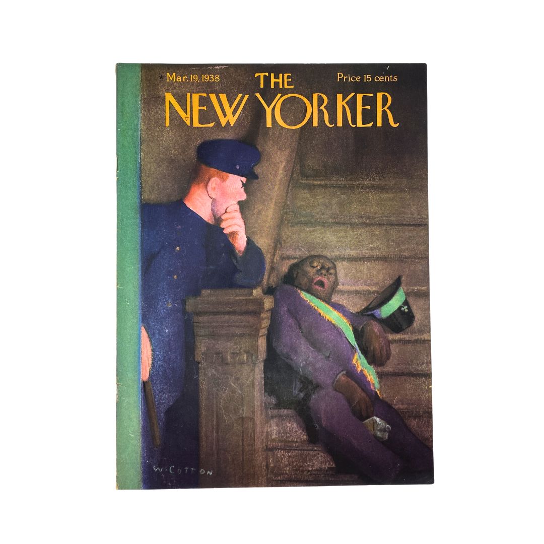 Cover of The New Yorker, March 19, 1938, featuring an illustration by William Cotton, VG condition