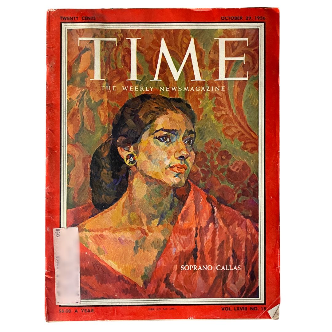 Time Magazine October 29, 1956 Vol 68 No. 18 Soprano Maria Callas