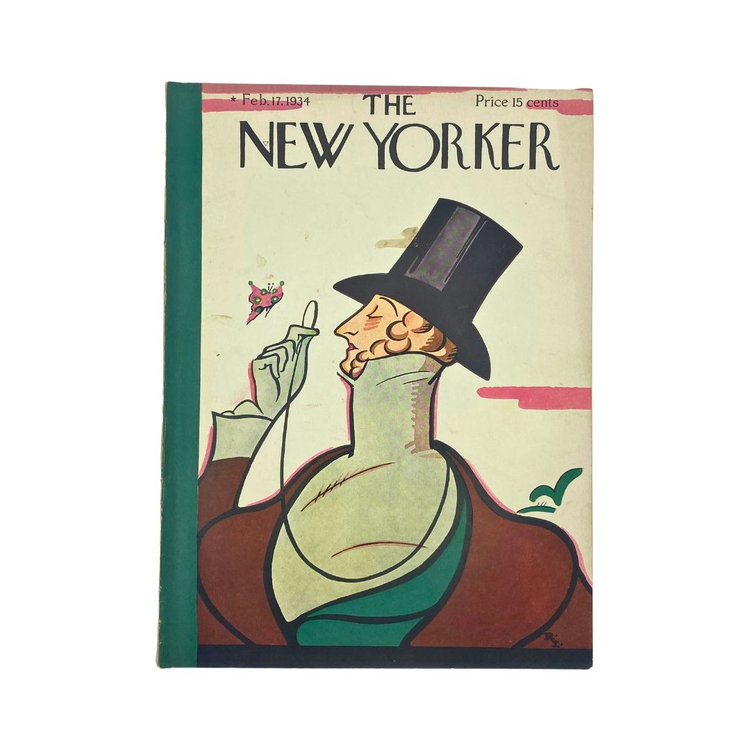 Cover of The New Yorker, February 17, 1934, featuring artwork by Rea Irvin, in very good (VG) condition