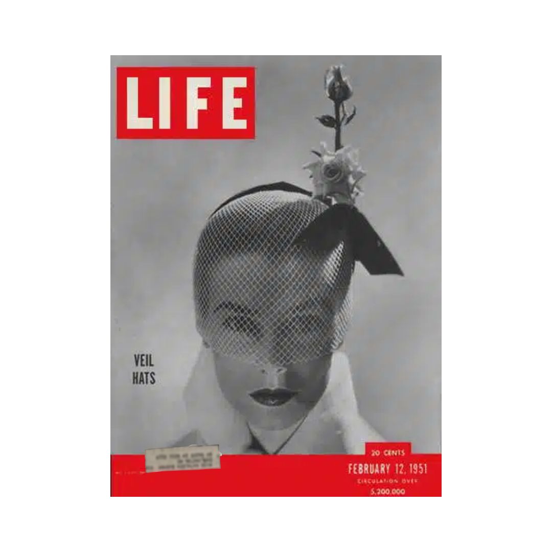 Life Magazine February 12, 1951: Fashion Spotlight on Veil Hats and Iconic 1950s Culture
