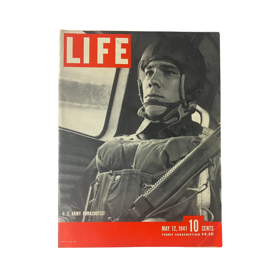 Life Magazine May 12, 1941 U.S. Army Parachutist Cover No Label